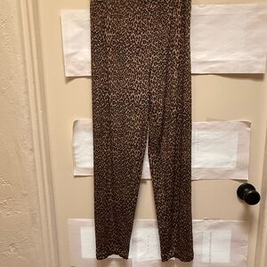 Chico's Travelers Brown & Black Animal Print Leggings. Size S-M.